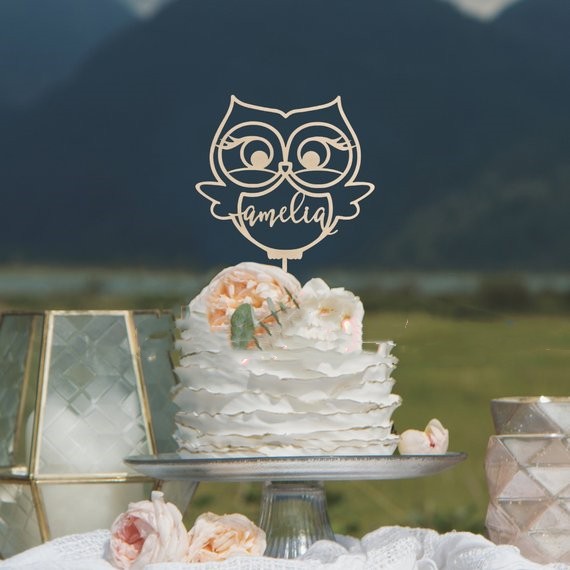 Personalized Wooden Wedding Cake Topper