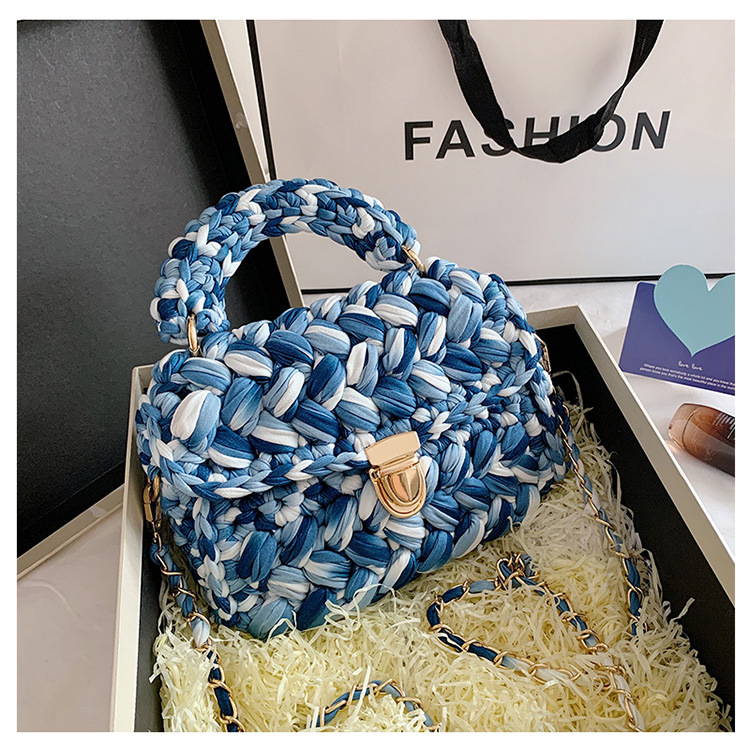 Homemade Diy Material Crochet Hand Messenger Bag