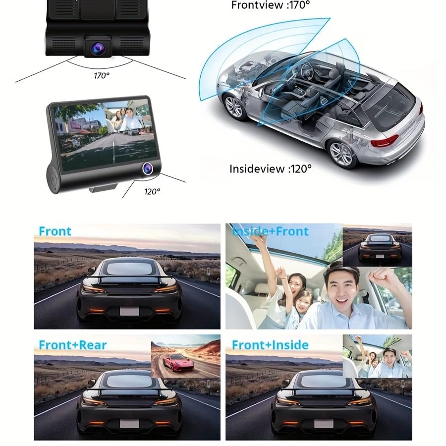 4-inch Three-record Dashcam