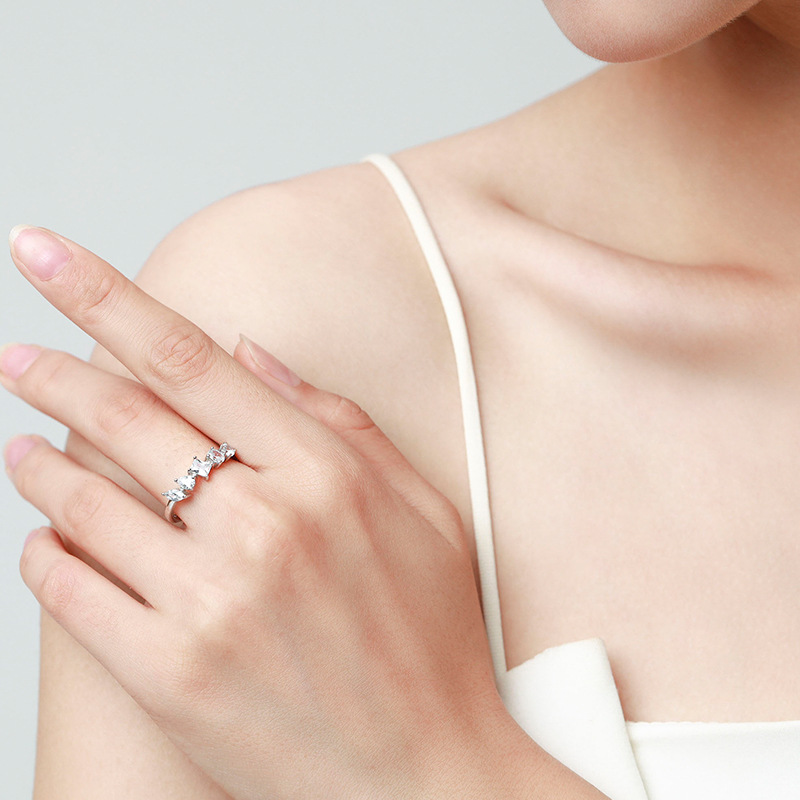 S925 Silver Niche Temperament Diamond Ring