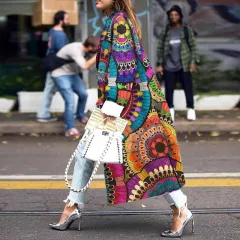New European And American Women's Loose Printed Woolen Coat - Picture Color-3Xl - View 1