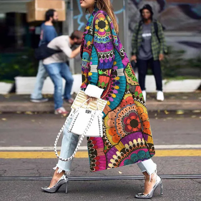 New European And American Women's Loose Printed Woolen Coat Picture Color 3Xl - Shop at LoveMi