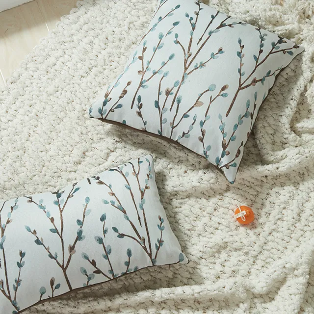 Garden Flowers Leaves And Plants Pillow Cover Blue - Shop at LoveMi