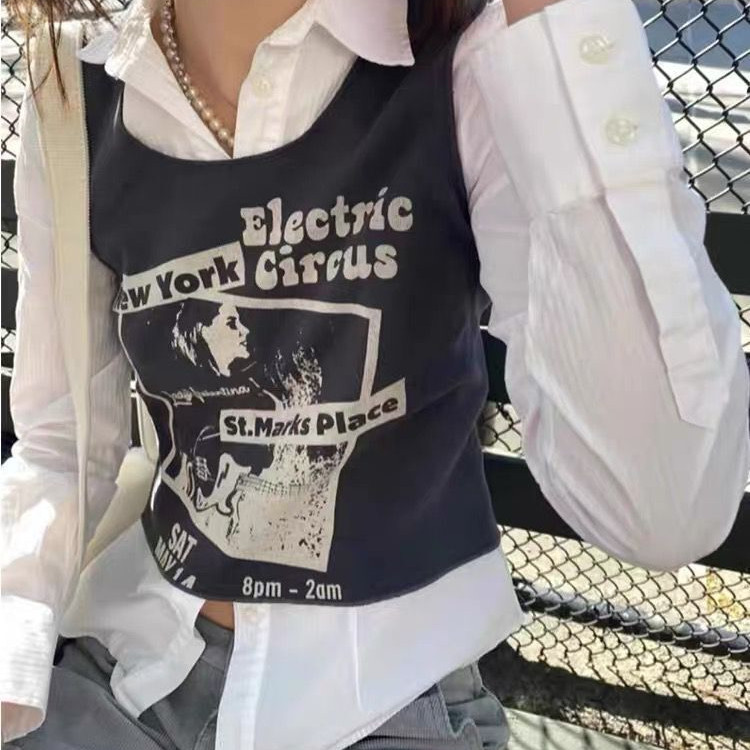 American Rock Band Printed T-shirt Vest