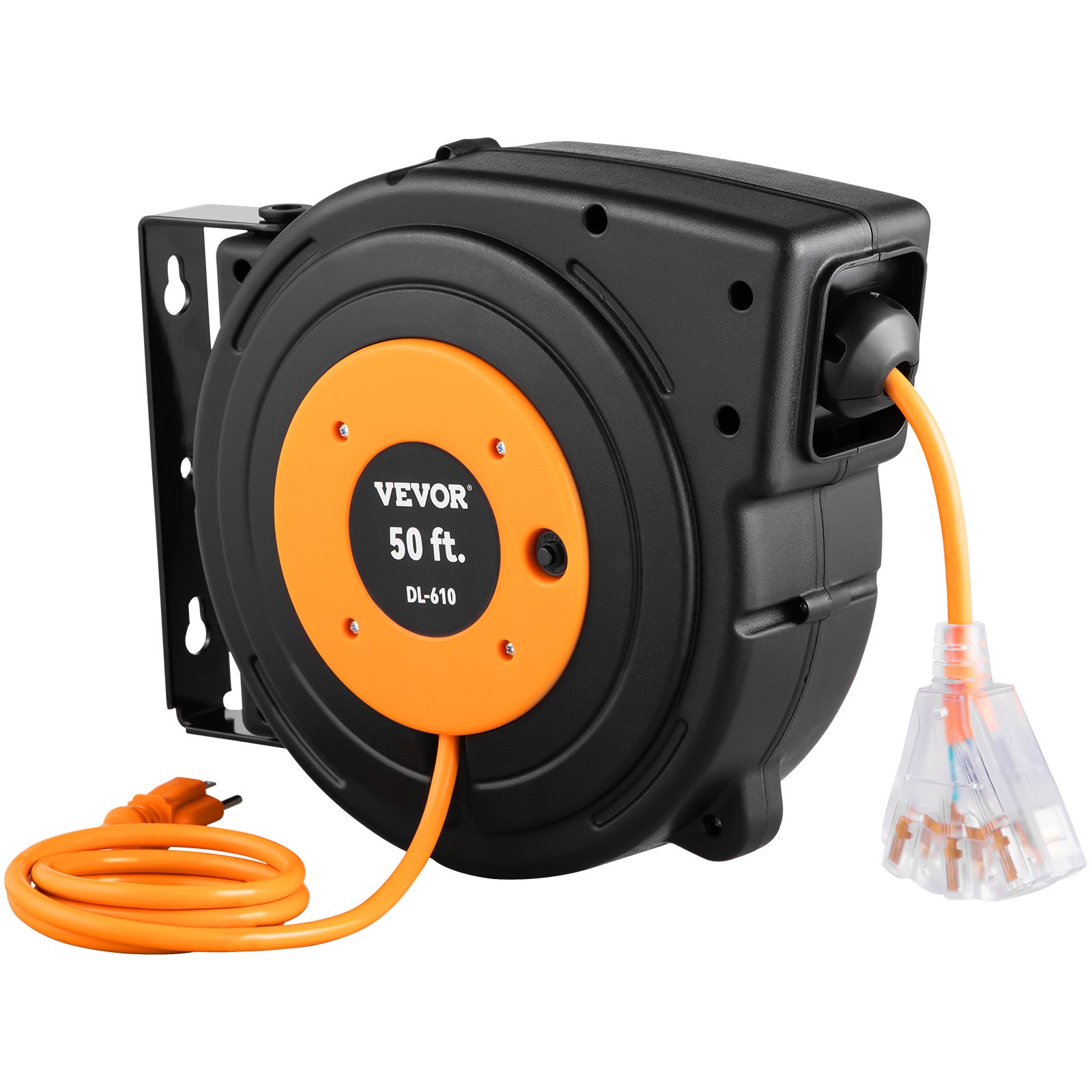 VEVOR 50ft Retractable Extension Cord Reel 14AWG 3CSJTOW Power Cord Reel image 8