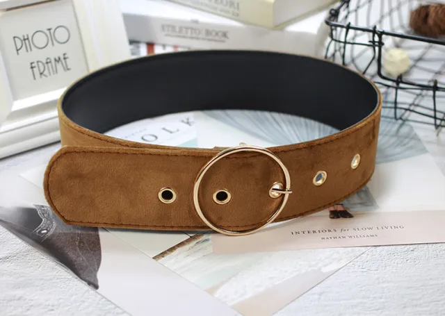 Fashion Autumn And Winter Flannelette Waistband For Women Roundbutton Camel - Shop at LoveMi