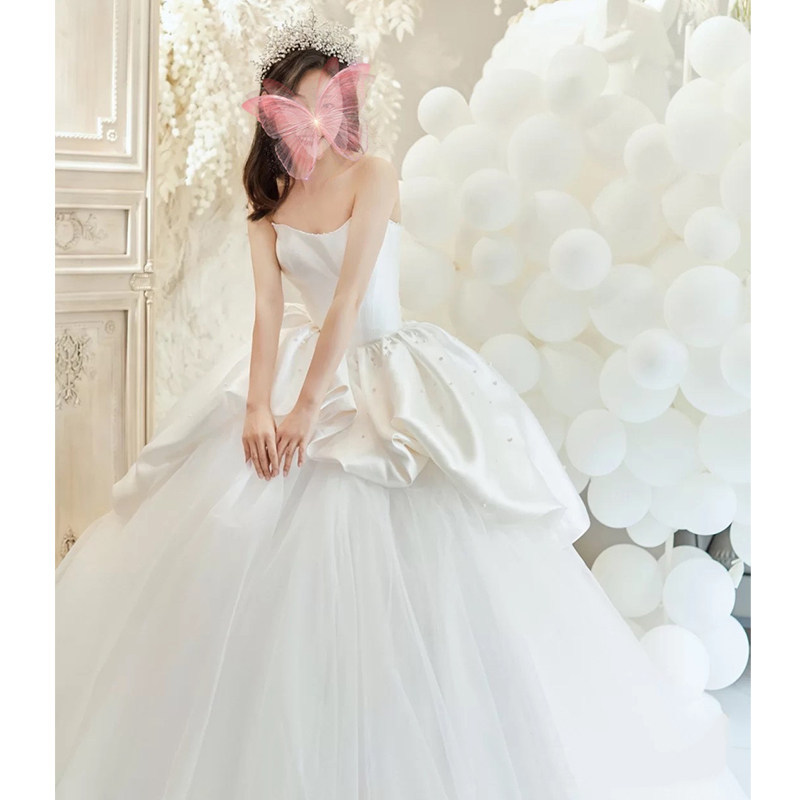 Satin Mesh Bridal Dress, picture 4 of 7