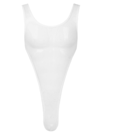 Men's Jumpsuit Slit Mesh Transparent Soft Underwear Simple White - Shop at LoveMi