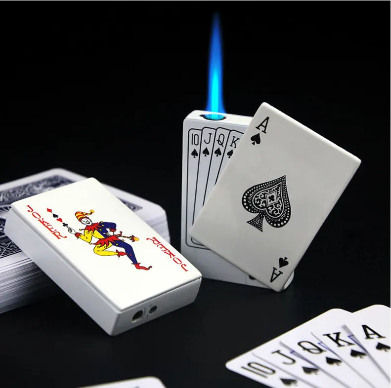 Poker Card Metal Windproof Straight Forward Creative Personalized Lighter