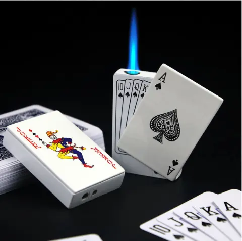 Poker Card Metal Windproof Straight Forward Creative Personalized Lighter