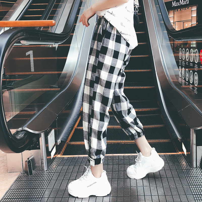 Title 5, All-match plaid casual pants