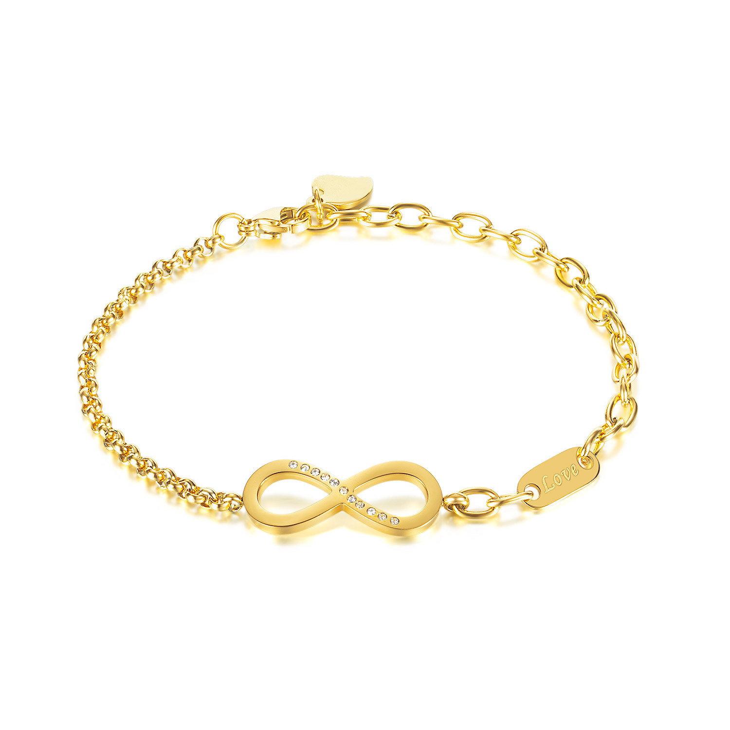 Simple And Versatile Stainless Steel 8 Character Bracelet Fashion Niche