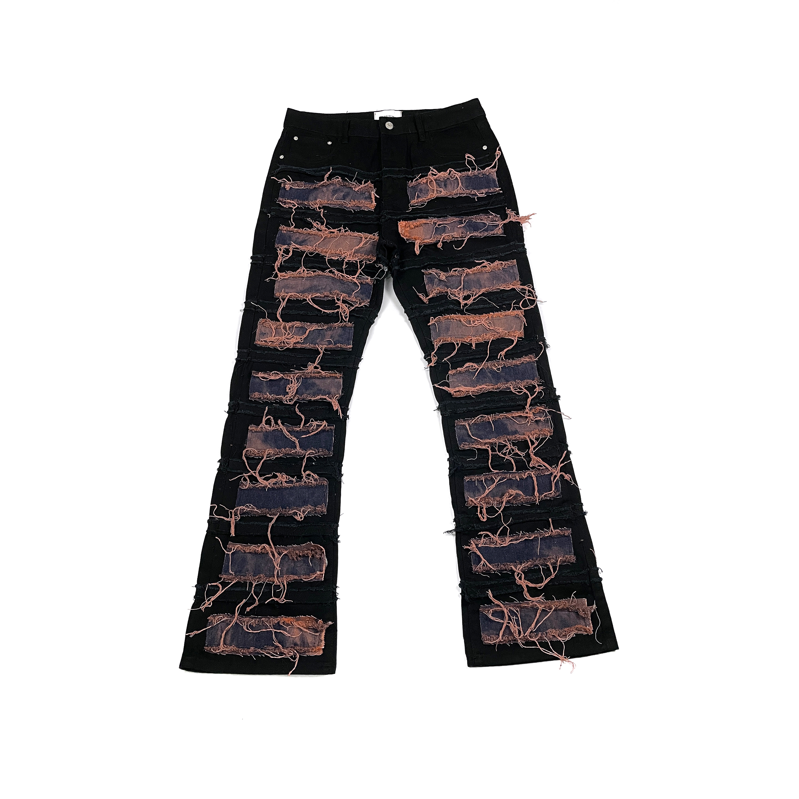 Title 4, Faded Jeans with Micro Horn Damaged Stitching o...