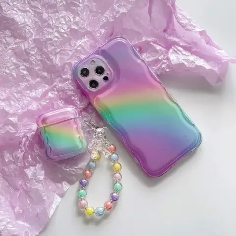 Transparent Rainbow Headset Drop Proof Phone Case