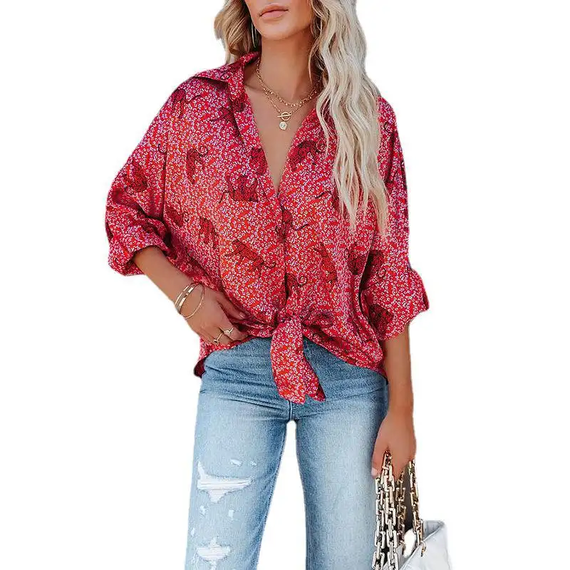 Printed Long-Sleeved Cardigan Single-Breasted Loose Casual Shirt