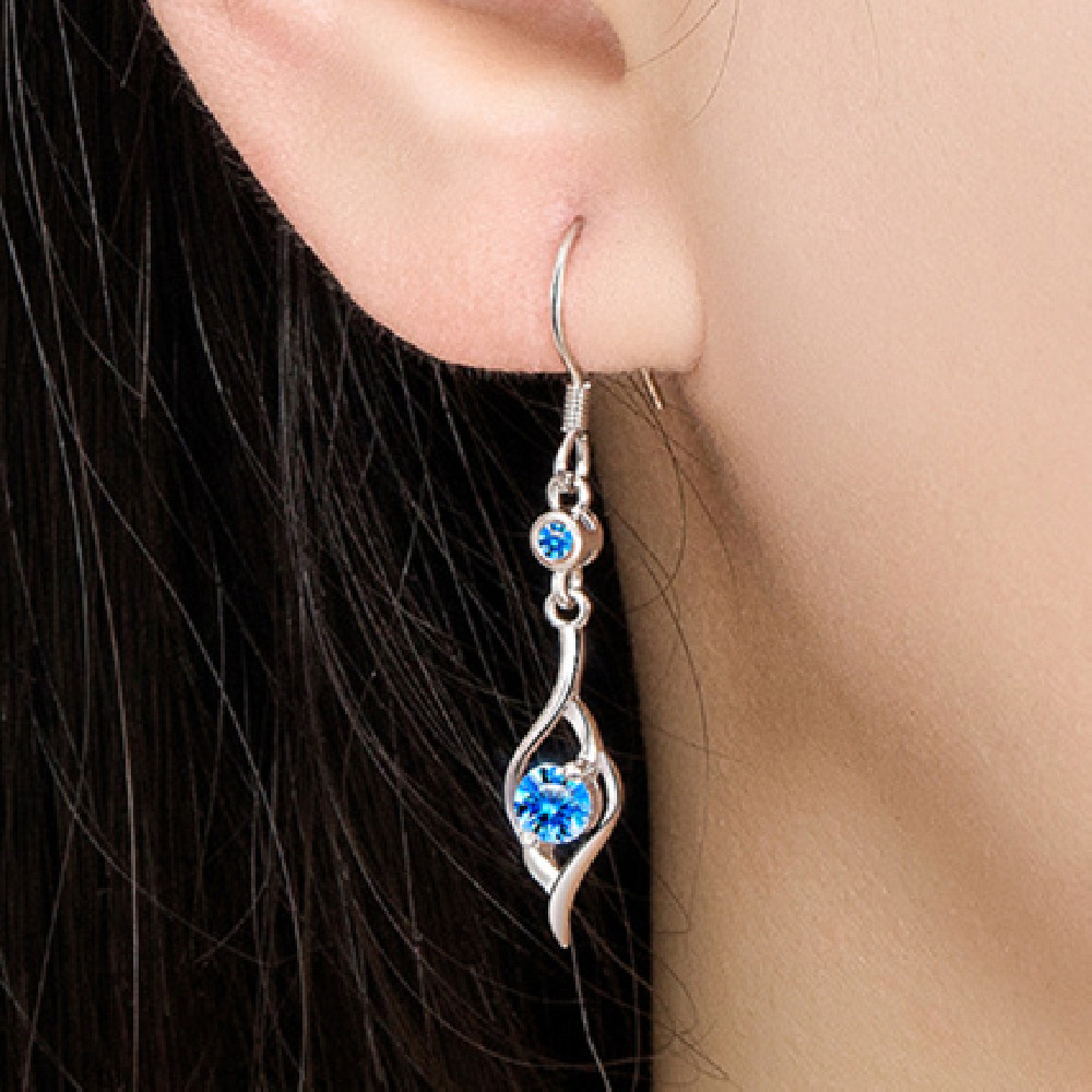Simple Tassel Foot Silver Earrings