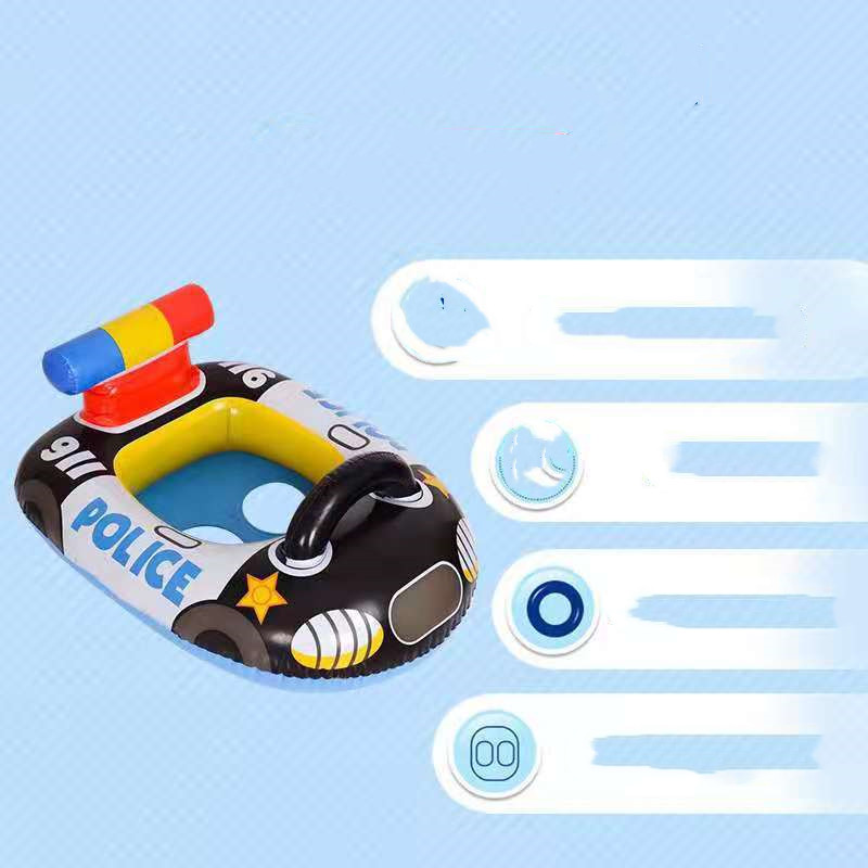 Children's New Swimming Ring PVC Inflatable Police Car Swimming Ring — foto 5