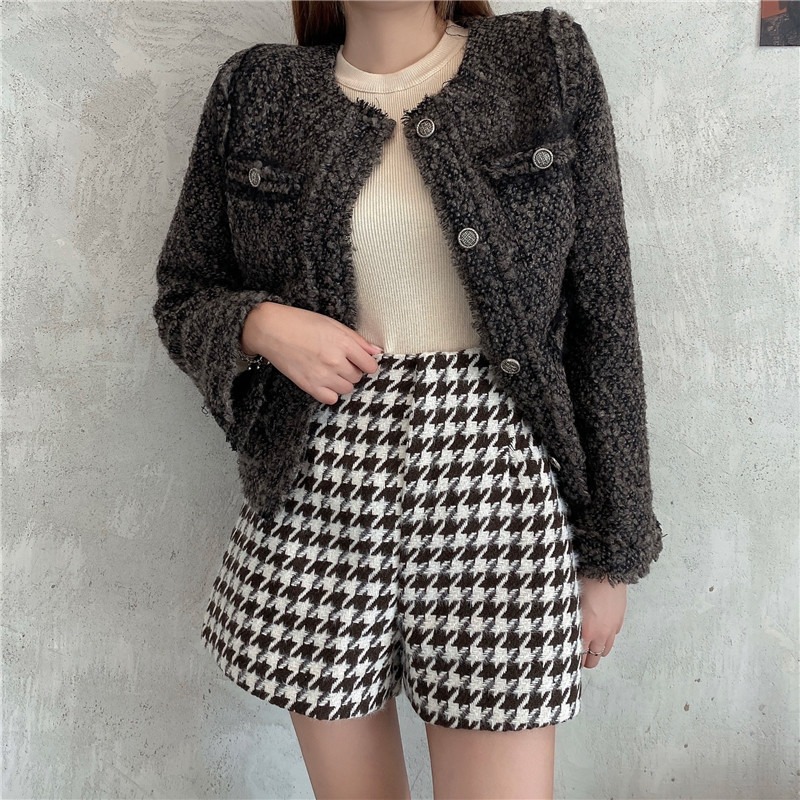 Title 6, Womens Houndstooth High-Waisted Straight Wide-...