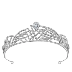 Fashion New Zircon Bridal Tiara - Silver - View 1