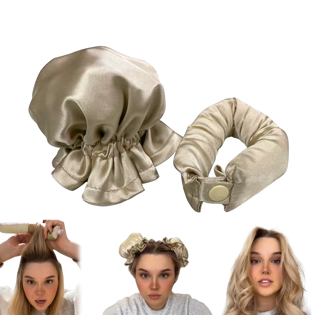 New Heatless Curl Stick With Cloth Cover Cute Ball Head Hair Curler Headband Hai - Picture 5 of 10