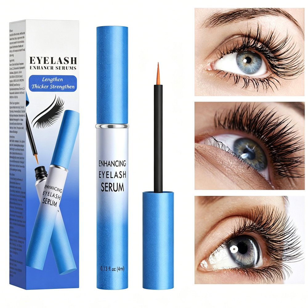 Eyelash Growth Serum,Eyelash Serum Black Thick Eyelash Serum Long Curling,Peptide Lash Enhancer For Longer, Thicker Lashes & Brows,4ml