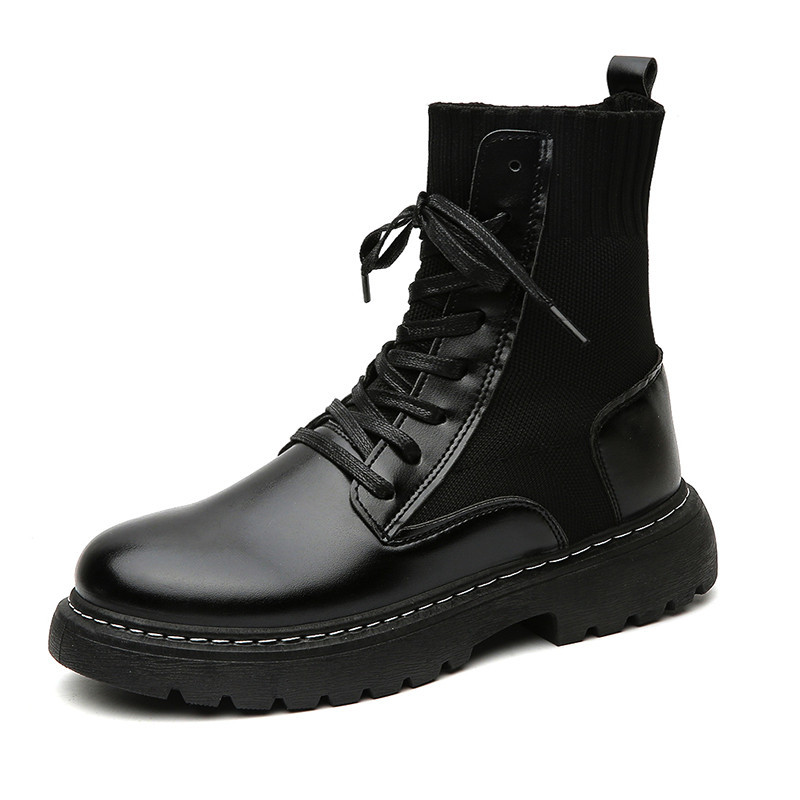 Title 3, Trendy Martin Boots Heren Britse Stijl Zwart Lo...