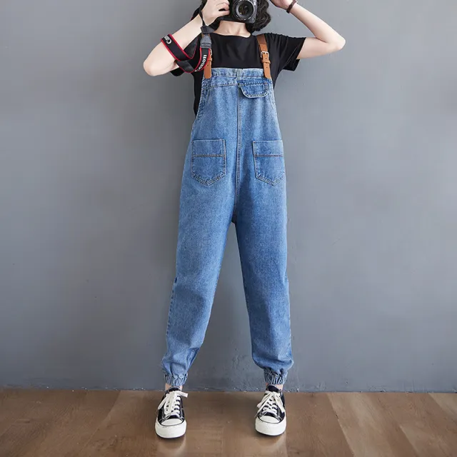 Korean New Literary Large Leather Buckle Strap Blue - Shop at LoveMi