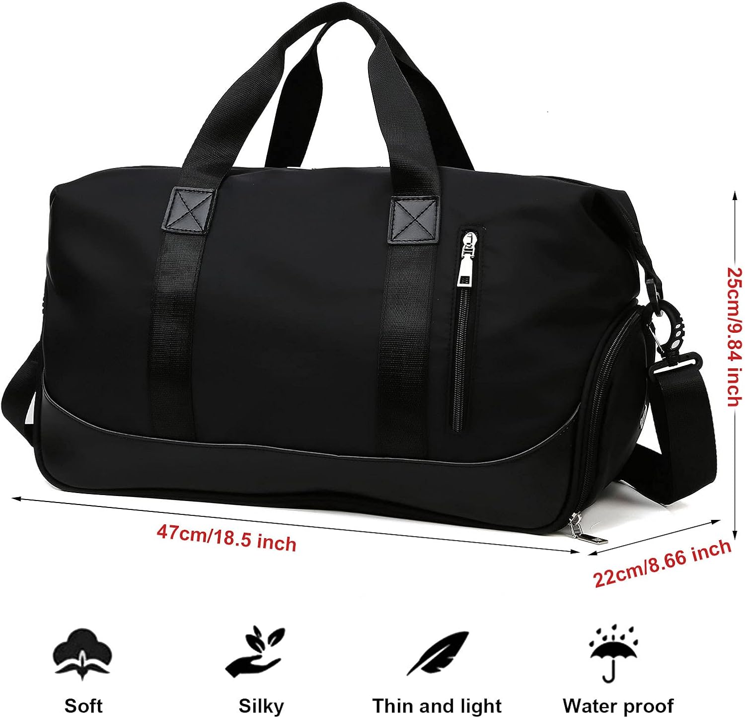 Mens Large Sports & Gym Holdall Bag - SPORTS TRAVEL WORK EQUIPMENT DUFFLE