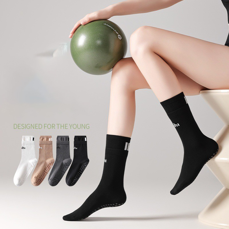 Yoga Socks Sports Anti Slip Women's Middle Tube Summer Style Fitness Dance Pilates Professional Socks Floor