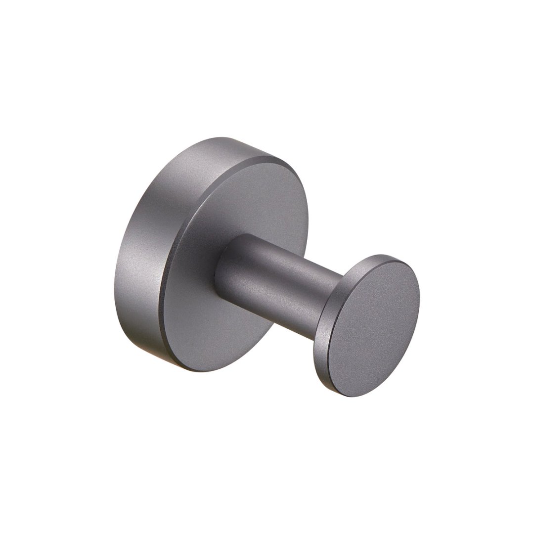 Runder Wandgarderobenhaken mit Schrauben – Handtuchhaken in Gunmetal-Grau, 4er-Pack, für Eingangsbereich, Schuhschrank, Kleiderschrank, Badezimmer, Schlafzimmermöbel_voghion.com