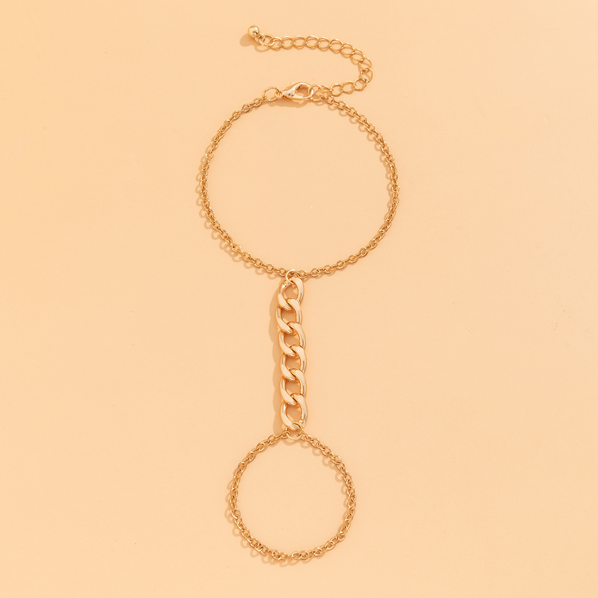 Women's Simple Metal Chain Niche Hollow Geometric Jewelry Finger Chain Bracelets