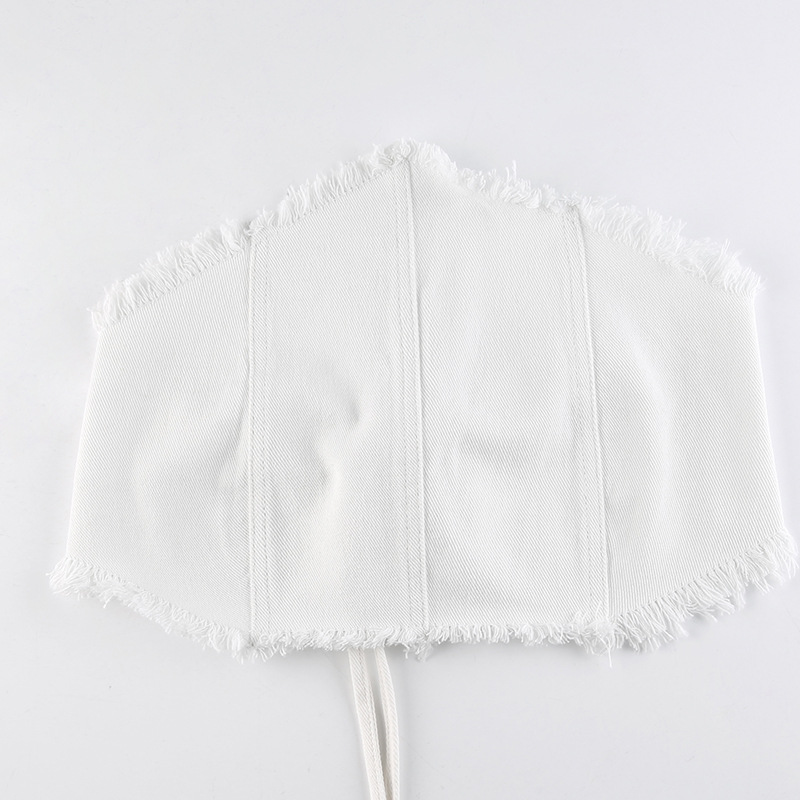 One-shoulder Straps Slim Fit Cropped Navel Irregular Denim Vest