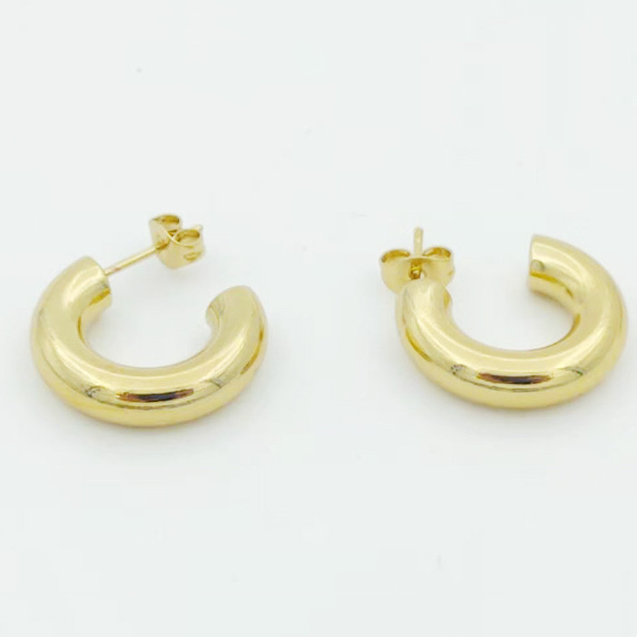 Stainless Steel Exaggerated C-shaped Geometric Earrings