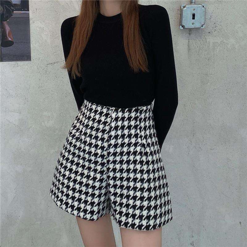 Title 3, Womens Houndstooth High-Waisted Straight Wide-...