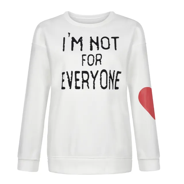 European And American Autumn Valentine's Day Love Letter Print Long Sleeve Sweater White - Shop at LoveMi