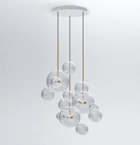 Soap Bubble Mickey Chandelier LED Living Room Bedroom Dining Room Glass