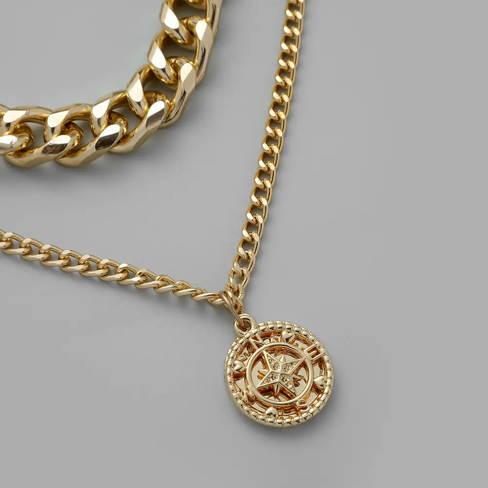 Floating Wearing Wind Cuban Chain Aluminum Chain Nautical Hour Hand Pendant