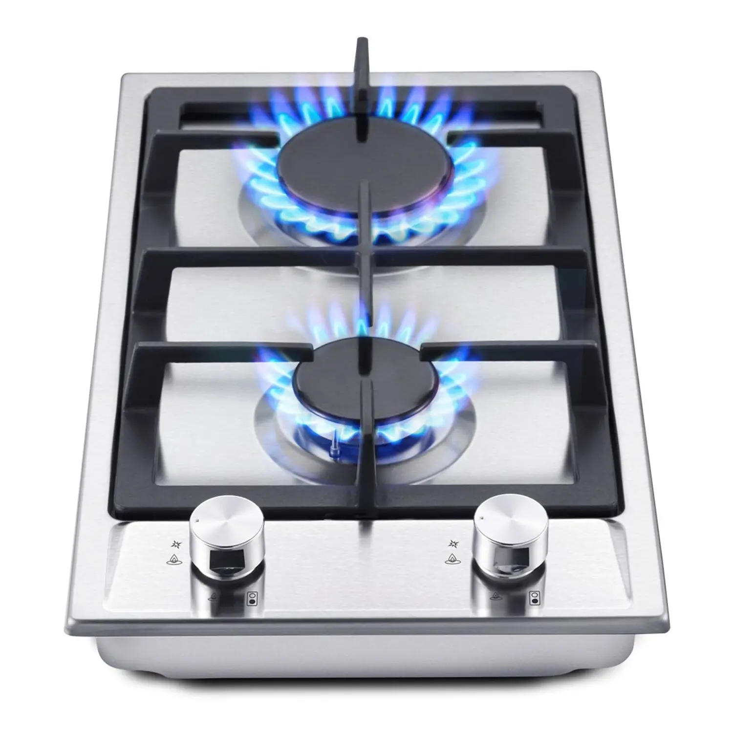 2 Burner Gas Hob 30cm Stainless Steel