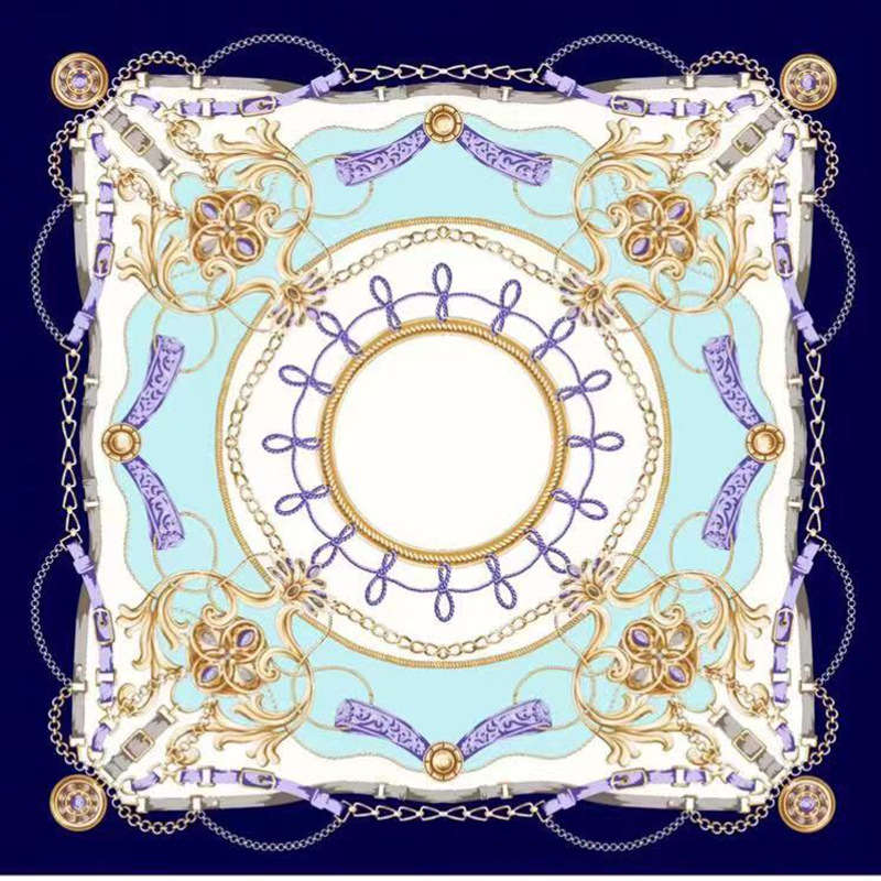 Silk Scarf European And American Printing Large Square Scarf