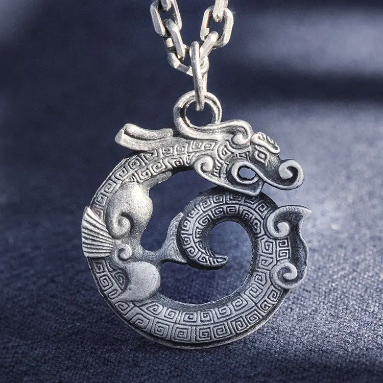 Vintage Foot Silver Dragon Pendant