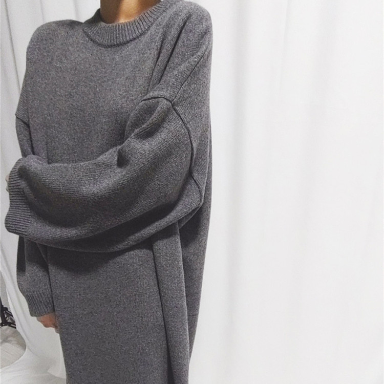 Women's Temperament Fashion Long-sleeved Knitted Dresses