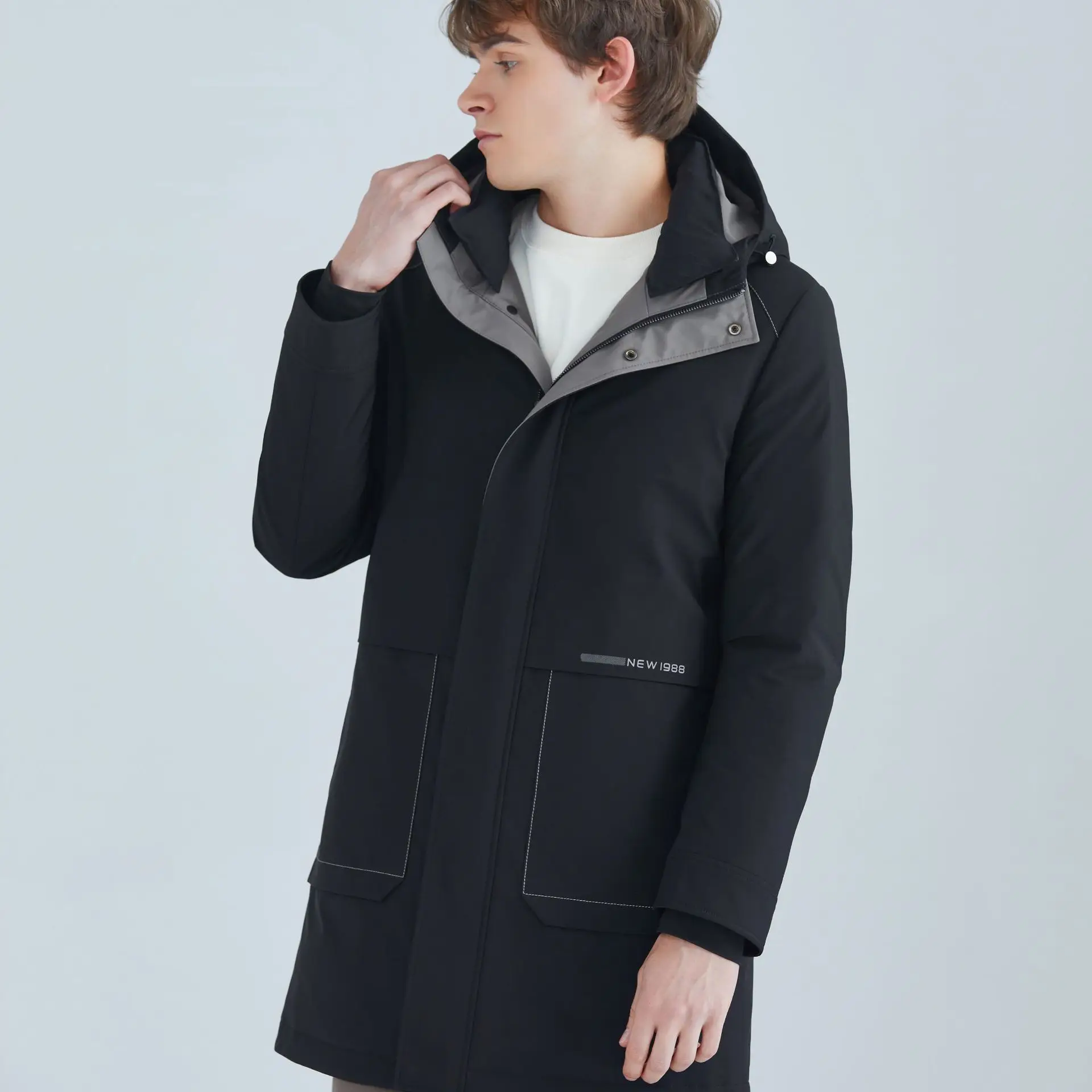 Fashion White Duck Down Hooded Jacket Men