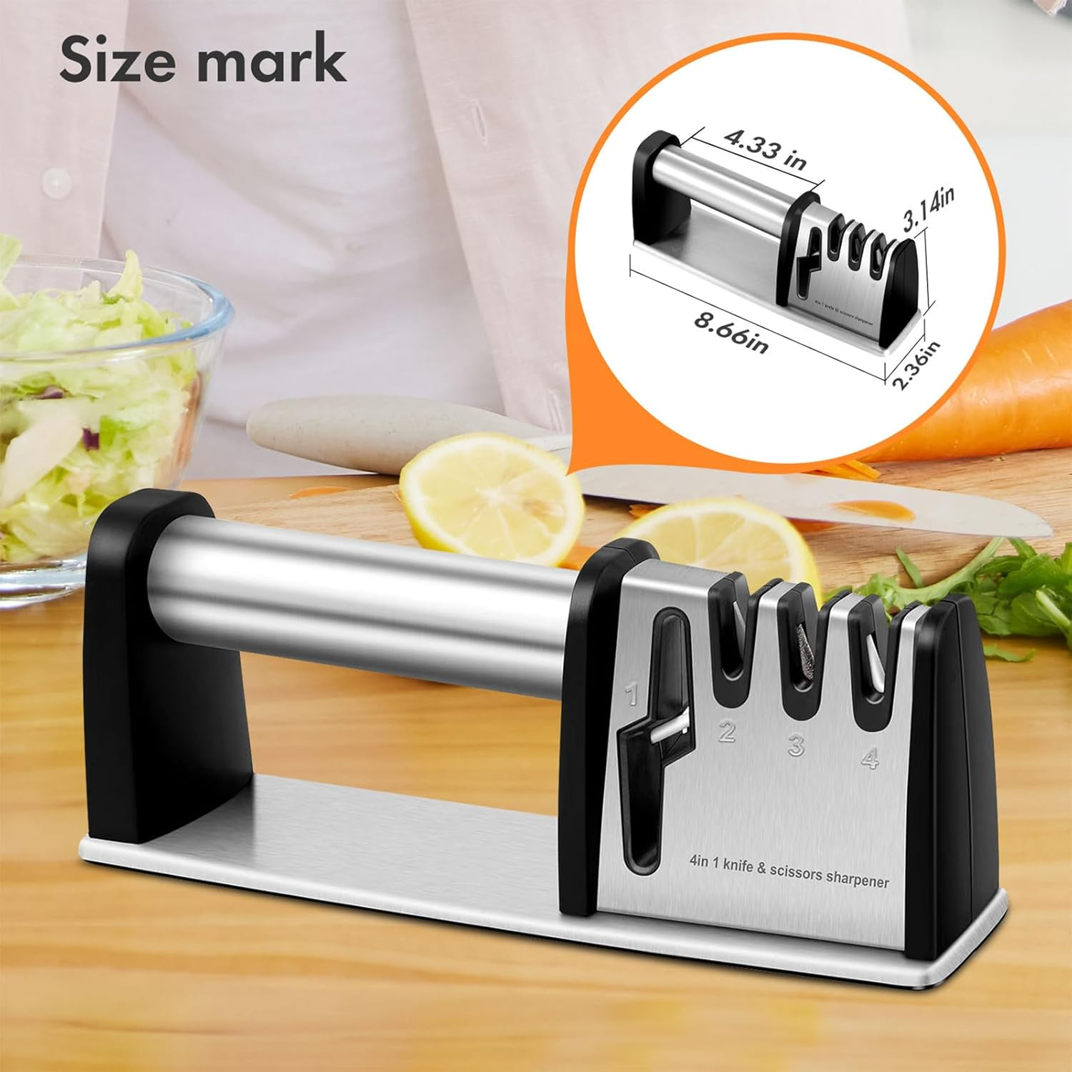 4 in 1 Kitchen Blade And Scissor Sharpening Tool 1Pcs - Shop at LoveMi