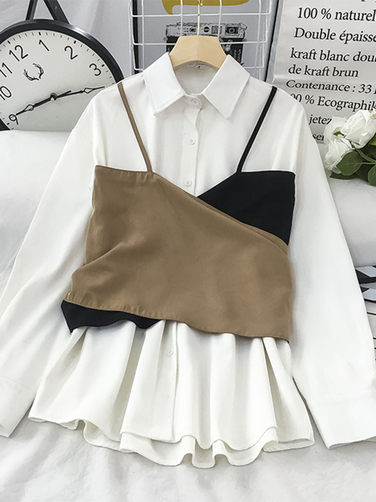 New Style Long-sleeved Hong Kong-style Blouse With Niche Female Design Sense Of Shirt