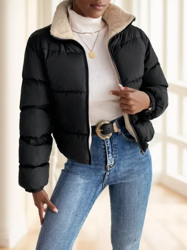 Frenchy Zip Up Reversible Hooded
