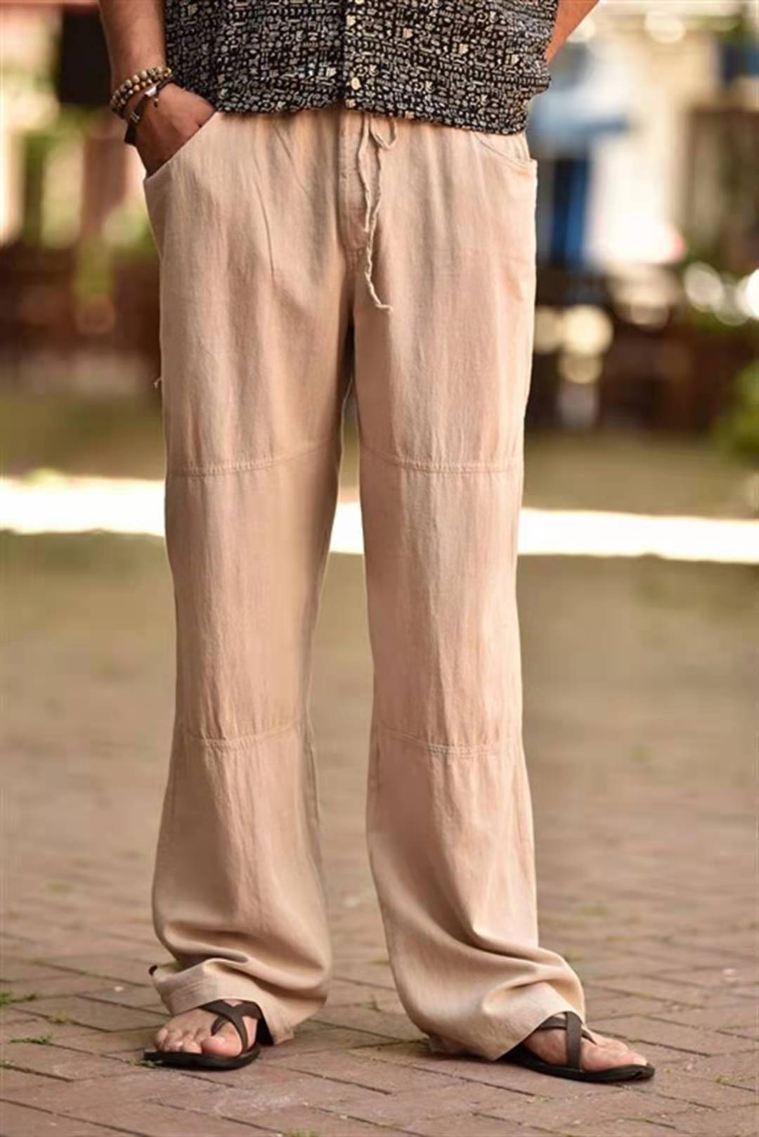 Title 1, Mens Linen Plus Size Pocket Trousers. Comforta...