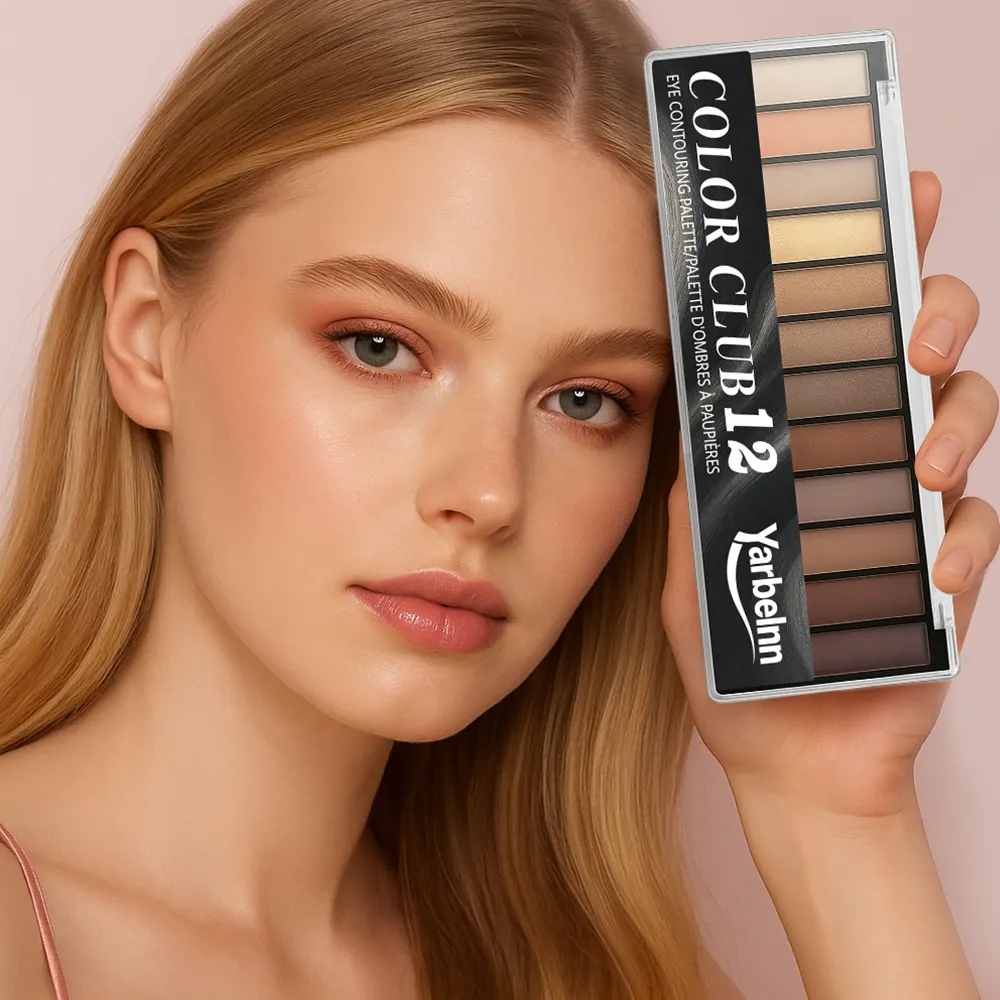 12 Shades Matte Dark Cement Smoky Eyeshadow
