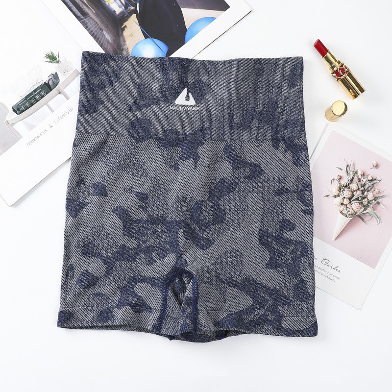 Print Gym Yoga Shorts Soft Workout Yoga Running Shorts Summer Grey Blue - Shop at LoveMi