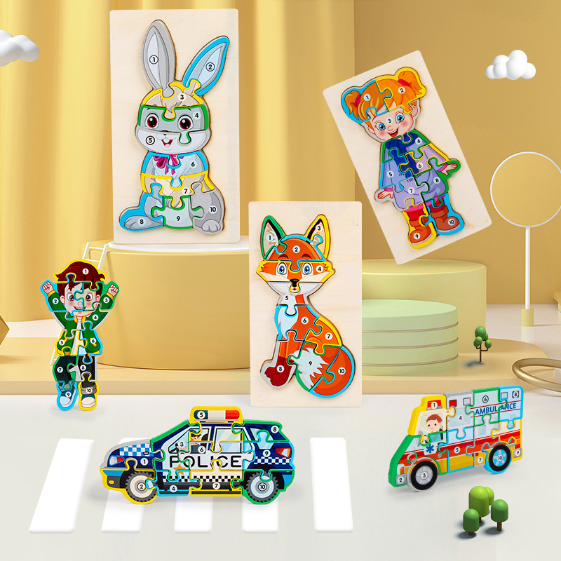 Children's Cartoon Image Digital Puzzle Puzzle Toy