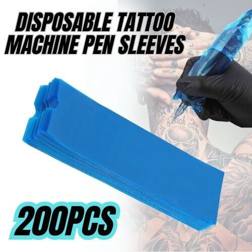 200 Tattoo Pen Sleeves for Machine Pen. we ship only inside the US, USPS First Class Package 2 Day Handling, 2-5 Day Shipping. 200PCS Disposable Tattoo Machine Pen Clip Cord Sleeves Supply Cover Plastic Bags. Disposable use only. It is suited for filter t